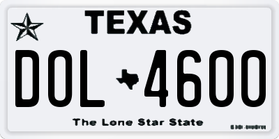 TX license plate DOL4600