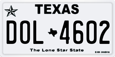 TX license plate DOL4602