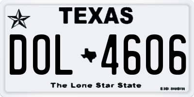 TX license plate DOL4606