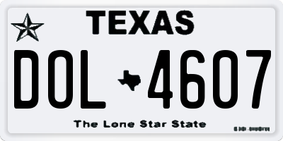 TX license plate DOL4607