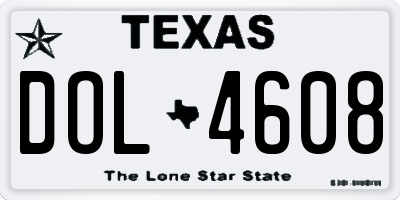 TX license plate DOL4608