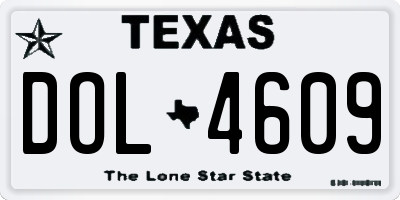 TX license plate DOL4609