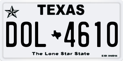 TX license plate DOL4610