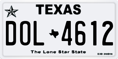 TX license plate DOL4612