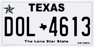 TX license plate DOL4613