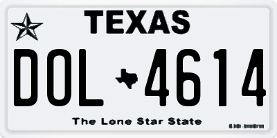 TX license plate DOL4614