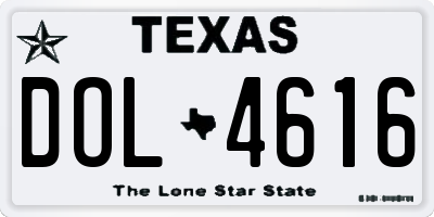 TX license plate DOL4616
