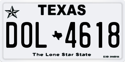 TX license plate DOL4618