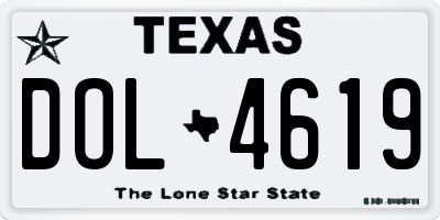 TX license plate DOL4619