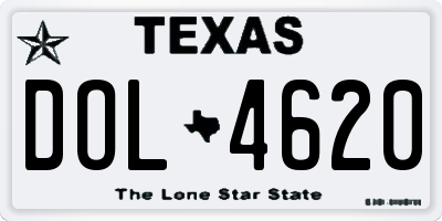 TX license plate DOL4620