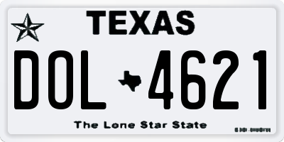 TX license plate DOL4621