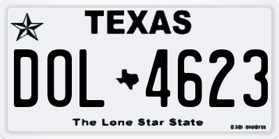 TX license plate DOL4623