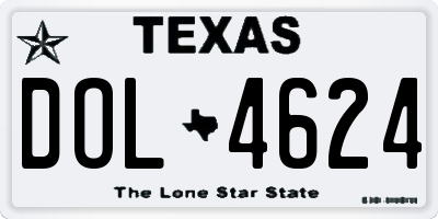 TX license plate DOL4624