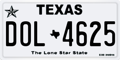 TX license plate DOL4625