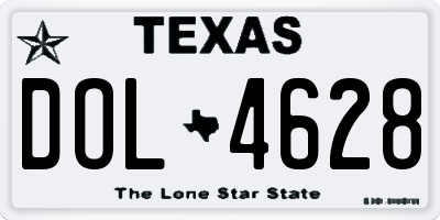 TX license plate DOL4628
