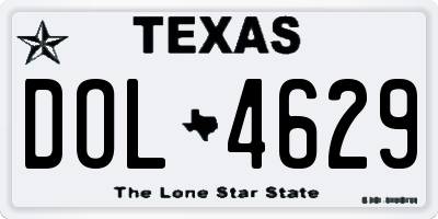 TX license plate DOL4629