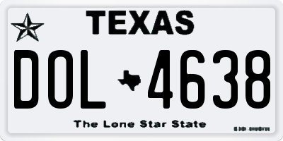 TX license plate DOL4638