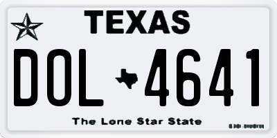 TX license plate DOL4641