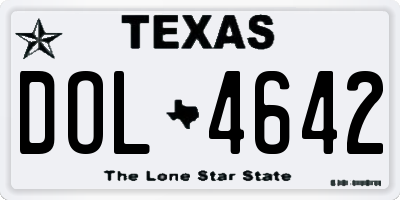 TX license plate DOL4642