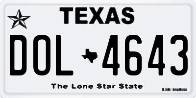TX license plate DOL4643