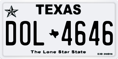 TX license plate DOL4646