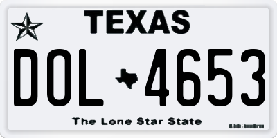 TX license plate DOL4653
