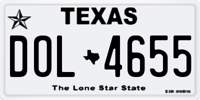 TX license plate DOL4655