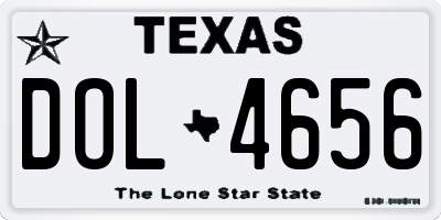 TX license plate DOL4656