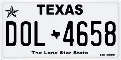 TX license plate DOL4658