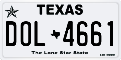 TX license plate DOL4661