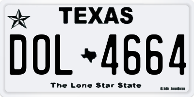 TX license plate DOL4664