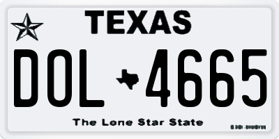 TX license plate DOL4665