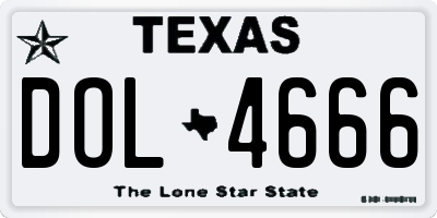 TX license plate DOL4666