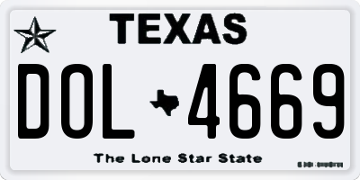 TX license plate DOL4669