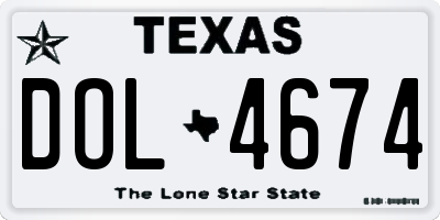 TX license plate DOL4674