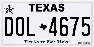 TX license plate DOL4675