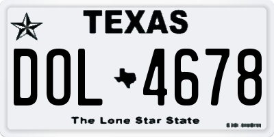 TX license plate DOL4678