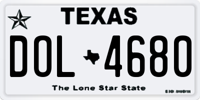 TX license plate DOL4680