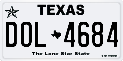 TX license plate DOL4684
