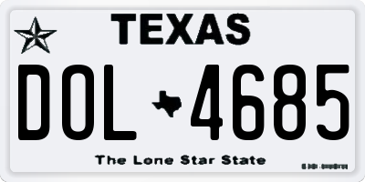 TX license plate DOL4685