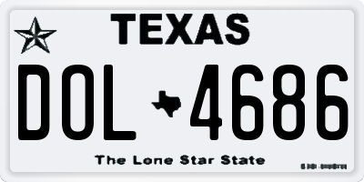 TX license plate DOL4686