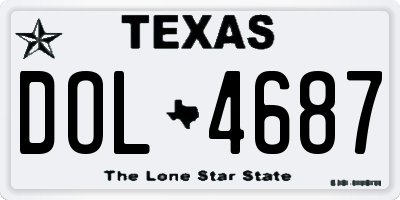 TX license plate DOL4687