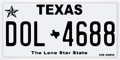 TX license plate DOL4688