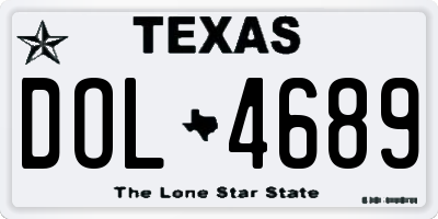 TX license plate DOL4689