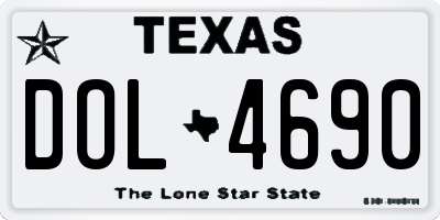 TX license plate DOL4690