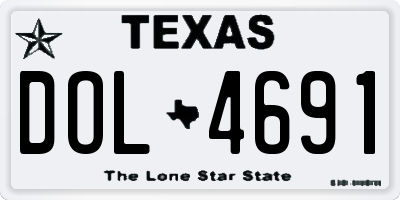 TX license plate DOL4691