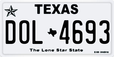 TX license plate DOL4693