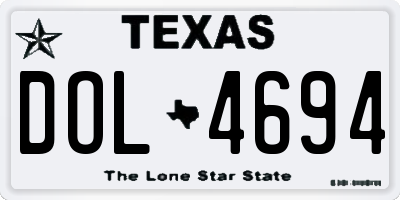 TX license plate DOL4694