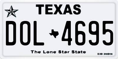 TX license plate DOL4695