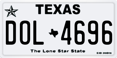 TX license plate DOL4696